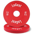 Logest Change Weight Plates 0.50LB 1.25LB 2.5LB 5LB Set Weight Plates for Olympic Bars Perfect for Strength Training Weight Plates Exercise Balance Increase Fractional Plate Olympic Bumper Plates - color: Red - 7.5 LB Pair