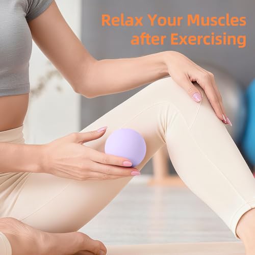 Massage Lacrosse Balls for Myofascial Release, Trigger Point Therapy and Yoga Therapy, Foot Massage Ball to Relieve Plantar Fasciitis Purple - color: Purple