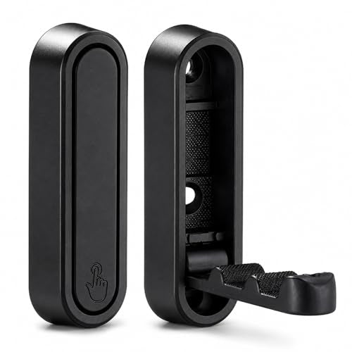 Folding Wall Hooks Black, 2 Pack Heavy Duty Zinc Alloy Folding Coat Hooks, Foldable Wall Hook for Hanging Clothes, Bags, Hats, Towels, Keys (Black, 2 Pack) - color: Black, size: 2 Pack