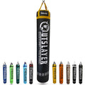 Outslayer Muay Thai Kickboxing Heavy Punching Bag – 6ft 130 lb – Made in USA – for MMA, Boxing & Training - color: Black and Yellow, size: With Bottom D-Ring