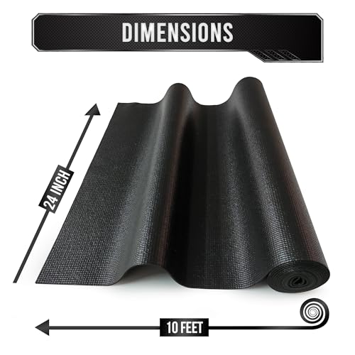 Precision Defined Tool Box Liner 10 ft x 24" Black Non Slip Mat Shelf Liner | Professional Grade Thick Drawer Liner for Cabinets and Toolboxes; Non-slip Mat Protects Shelves, Drawers, and Tool Trays Well - size: 10 ft x 24"