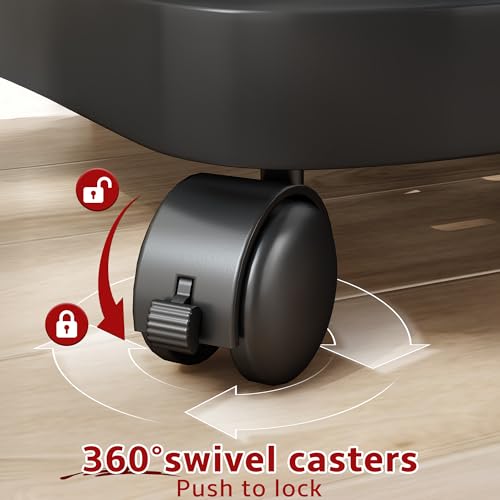 Multifunctional Storage Basket with Wheels (1pc) Modern Movable Organizer Bin, Suitable for Storing Various, Shelf Baskets-Large Capacity Yoga Mat Storage Basket with Wheels