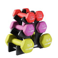 HolaHatha 1, 2 and 3 lb Neoprene Dumbbell Strength Training Weight Set with Rack - color: Multicolor, size: 20 LB