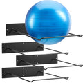 Threan Wall Mounted Yoga Ball Holder, Metal Medicine Ball Rack 16.6'' Thickened Steel Exercise Storage for Home Gym Studio, Black Sport Equipment Wall Mount Organizer