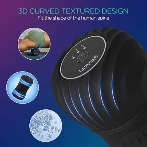 VOYOR-HEALTH Vibrating Peanut Massage Ball Roller, Electric Double Lacrosse Massage Ball with 4 Intensities for Muscle Pain Relief, Rechargeable Deep Tissue Massage, Yoga Sports Fitness MB300 (Black) - color: Black
