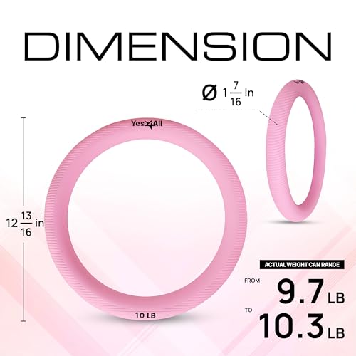 Yes4All Power Ring 10lbs, Weight Ring, Weighted Circle, Kettlebell for Yoga Exercise, Aerobics, Home Fitness, Core Training - color: B. Pink - 10lb