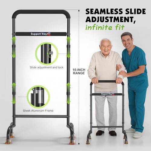 Stand Assist for Chair & Couch - Adjustable Standing Aid with Wide Base, Standing Up Canes for Toilet;Supports 600lbs, Mobility Tool for Elderly & Post-Surgery Recovery (Knee/Hip) | Stable wide base. Compact for tight spaces. Adjustable height. Supports 6