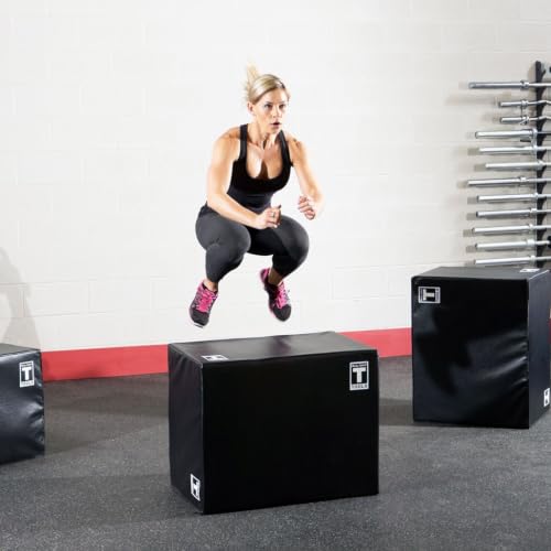 Body-Solid Tools (BSTSPBOX) 3-Way Plyometric Box Set, Jump Exercise and Step Up Boxes for Training Fitness Gym and Home Workouts - Adjustable and Durable Plyo Boxes, 20 x 24 x 30 Inch