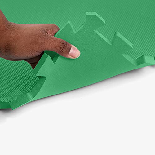 Flooring Inc's Puzzle Exercise Mats, EVA Foam Interlocking Floor Mats for Protective, Cushioned Workout Flooring for Home and Gym Equipment, Multiple Sizes & Colors - color: Green, size: 1/2" Thick