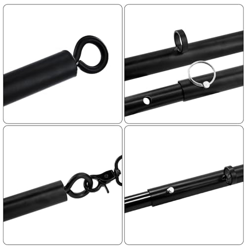 Spreader Bar Heavy Duty Stainless Steel Adjustable Bar with 4 pcs PU Cushioned Straps for Yoga, Pilates, Fitness Training, Home Gym Equipment and more. - color: Red