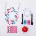 Jump Rope Kit for Beginners – 2-in-1 Segmented & Speed Rope with Resistance Band, Massage Ball & Grip Tape – Adjustable Skipping Rope Set for Women, Men & Kids - color: Pink/Blue