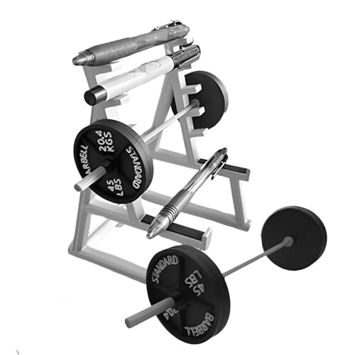 Squat Rack Pen Holder, Barbell Gym Themed Desk Organizer, Barbell Weight Rack for Pens & Pencils, Office Desk Funny Mini Pen Organizer