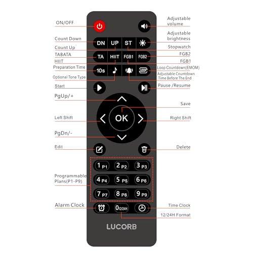 Gym Timer Remote Control Replacement Only for LUCORB 15'' Large Gym Timer