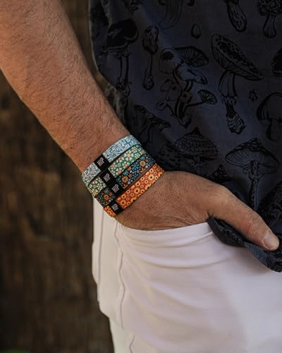 Thick Hair Ties for Men, Durable Hair Bands, Non-Slip, Stylish & Versatile Bracelet, Waterproof Bracelets & Summer Bracelets for Surf, Beach & Everyday Wear (Tribal Vibes White & Brown) - color: Tribal Vibes White & Brown