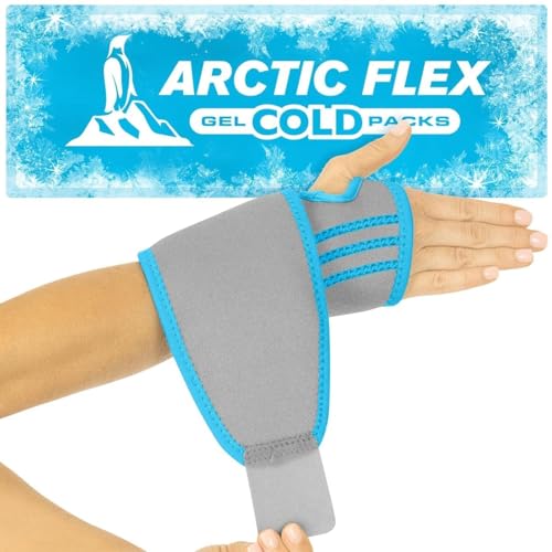 Arctic Flex Wrist Ice Pack Wrap - Refreezable Gel Compression Support | Flexible Hot & Cold Brace for Injuries, Rheumatoid, Tendinitis, Swelling & Carpal Tunnel - Reusable for Pain & Muscle Therapy