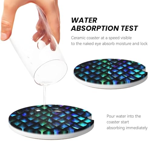 Dragon Scales Car Coasters for Cup Holders, 2 Pack Absorbent Ceramic Drink Cup Coaster for Women Men, Auto Interior Accessories - color: T2