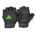 adidas Essential Training & Weightlifting Gloves, Fingerless Workout Gloves - color: Green, size: Small