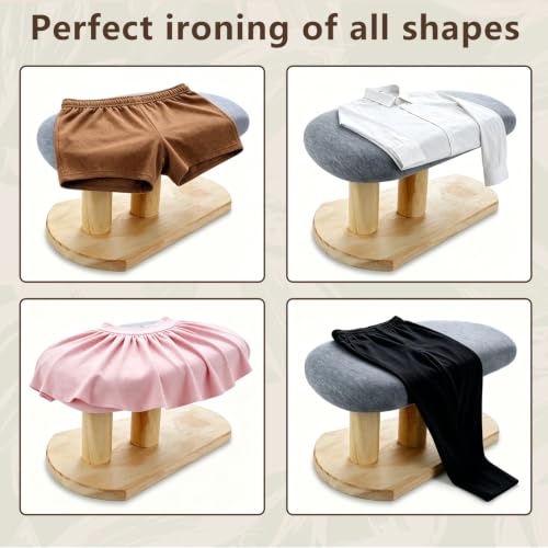 Padded Mini Ironing Board Small Tabletop Sleeve&Chest Portable Tailor Ironing Solid Wooden Base for Collars，Shoulders，Kids Clothes, Sewing Room, Household Laundry & Travel Use - size: short long