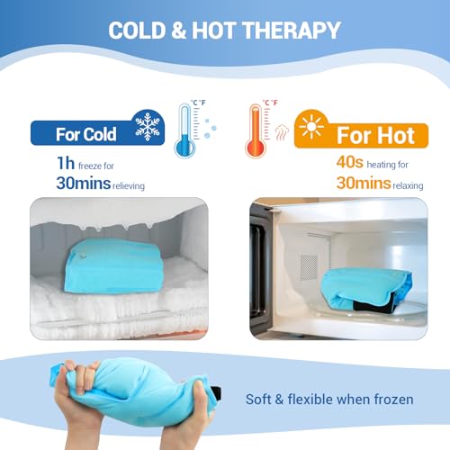 Comfytemp Ankle Foot Ice Pack Wrap for Plantar Fasciitis Relief, FSA Eligible HSA, Ankles Brace for Sprain Pain, Heel Spur, Swelling, Achilles Tendonitis, Hot Cold Gel Ice Pack for Injuries Reusable - color: Blue, size: Large