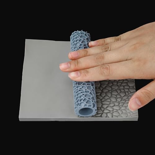 AUSPDICE DND Terrain Texture Roller Set for Dungeons and Dragons Scenarios | Four Brick and Stone Wall Patterns , 4 Wall Paving Pattern Tools for RPG Terrain, Wargames and Tabletop Map Props, AS744B - color: As744b Wall Paving Set