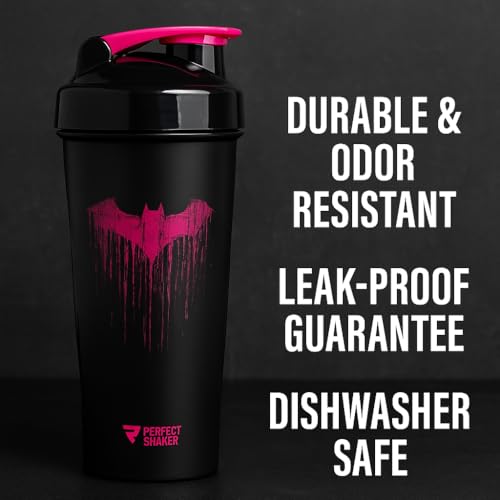 PerfectShaker ACTIV DC Comics & Justice League Series | Leak-Proof, BPA-Free, Shatter-Resistant | ActionRod Mixing Technology for Smooth Blends | Gym, Fitness & Sports Shaker - 28oz (Batgirl) - color: Batgirl