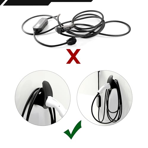 SEVEN SPARTA Charging Cable Holder with Chassis Bracket Compatible with J1772 EVs Charger Cable Organizer Car Accessories Wall Connector, Patent Approved (Black for J1772 EVs) - color: Black for J1772 EVs