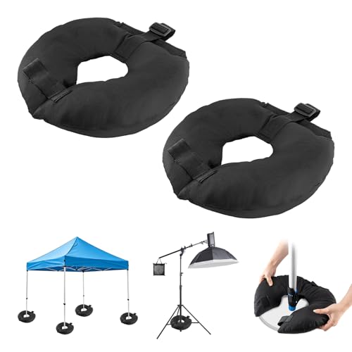2 Pack Sand Bags for Weight, Tripod Weight, Canopy Weights(26 LB) | Weighted Bags to Hold Things Down, Sandbags for Backdrop Stand, Umbrella Base, Tent, Sports Net (Sand Not Included) - size: 26 LB
