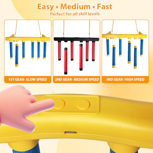 Reflex Drop Sticks Game,2026 New 3-Speed Adjustable Catching Toy with Wall Mount & Rope Hanging,USB Rechargeable Hand-Eye Reaction Training Toy for Kids Adults Seniors,Party Agility Game - color: Blue