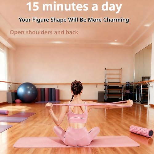 Resistance Bands with Handles,Figure 8 Resistance Band Elastic Fitness Bands Exercise Band for Home Yoga Gym Workout - color: Pink-25LB