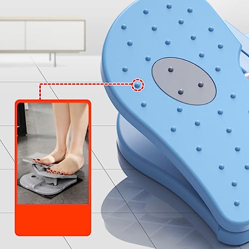 BRRNOO Foot Stepper Machine Mini Stepper Trainer Reinforced Nylon Quiet Folding Under Desk Leg Workout Trainer Ergonomic Design Lightweight Compact for Home Office Use - color: Light Blue