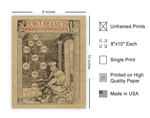 Poster Master Vintage Portae Lucis Poster - Retro Gates of Light Print - Jewish Art - Gift for Men & Women - Wall Decor for Living Room, Bedroom, Dorm or Office - 8x10 UNFRAMED Wall Art - color: Style-16, size: 8"L x 10"W