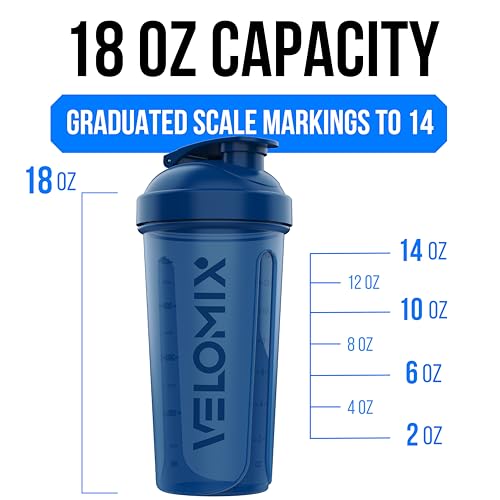 VELOMIX 3 Pack 14 oz Protein Shaker Bottle for Mixes - 1 Wire Whisk Ball | Stackable Leak Proof Cups | Dishwasher Safe, BPA-Free - color: Green,Black,Blue