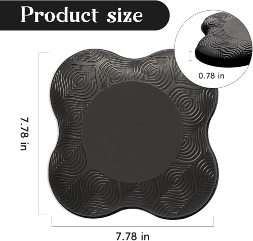 2PC Extra Thick Foam Yoga Knee Pads - Non-Slip Cushion for Knees & Elbows Ideal for Fitness Travel Meditation Kneeling Balance Floor Pilates - color: Black