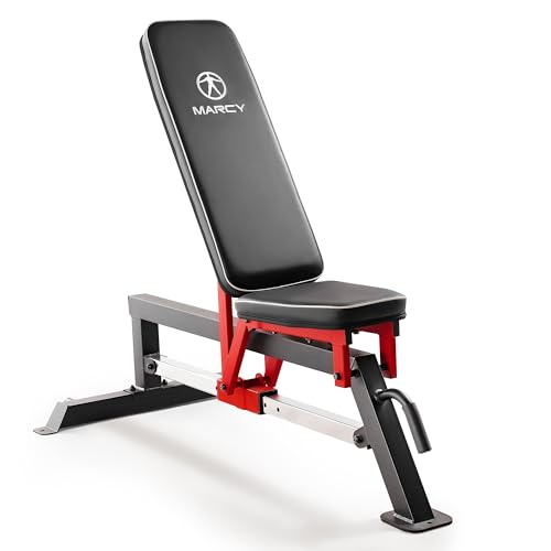 Marcy Foldable Standard Weight Benches, Adjustable Strength Training Benches for Full Body Workout