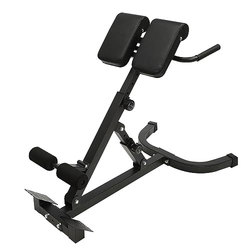 Roman Chair Back Extension Machine, 330lbs Capacity Foldable Roman Chair Hyperextension Bench, Adjustable Back Exercise Machine with 8 Adjustable for Abs SitUp Full Body Workout