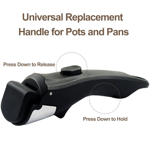 2pcs Removable Pot Handles, Black, 7.5" | Heat-Resistant, Detachable Replacement Handle, Universal Fits for All Cookware Pans & Pots - color: Black