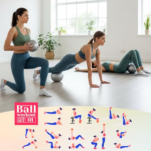 4 Pcs Small Exercise Pilates Ball Bulk 9 Inch Mini Yoga Balls Anti Burst and Slip for Stability, Fitness, Physical Therapy, Stretching & Core Workout at Home Gym Office Class - color: Solid Silver