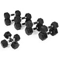 WF Athletic Supply Rubber Encased Hex Dumbbells with Rubber Grip Contoured Handle for Muscle Toning, Strength Building & Full Body Workout - color: s. 200LB Dumbbell Set Only (10LB-30LB)