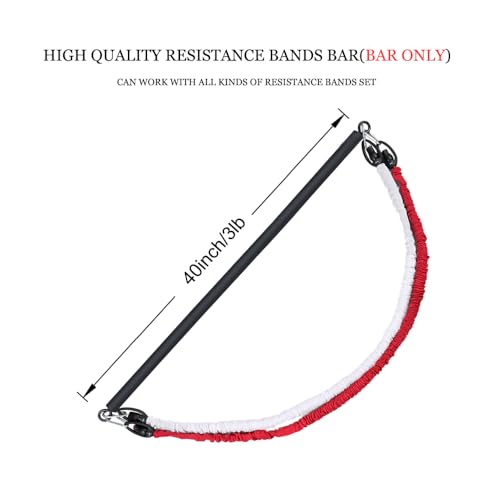 Resistance Band Bar for Fitness Portable Steel Pilates Workout Bar for Exercise 3 Parts Bar for Resistance Bands, Home Gym Resistance Training Equipment