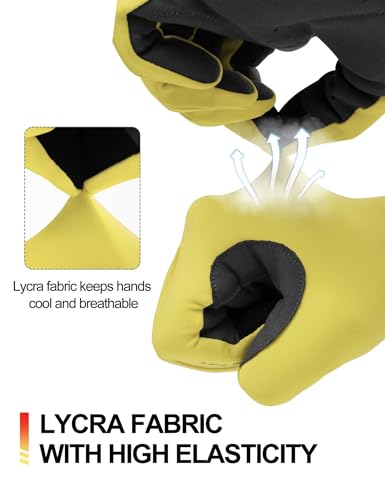INBIKE Breathable Bike Gloves for Men Women, Full Finger Pad Cycling Gloves, Touchscreen Reflective Mountain Biking Bicycle - color: Yellow, size: Medium (Hand Circumference 7.25-7.75inch)