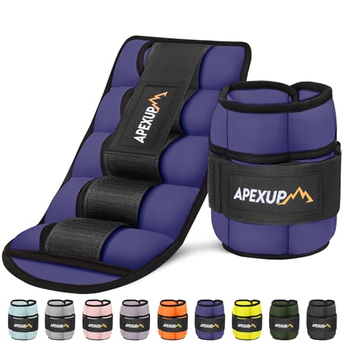 APEXUP Adjustable Ankle Weights for Women and Men, Modularized Leg Weight Straps for Yoga, Walking, Running, Aerobics, Gym, Physical Therapy - color: Purple, size: 5 lbs x2