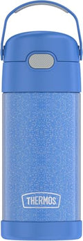 THERMOS FUNTAINER Water Bottle with Straw, 12oz, Glitter Periwinkle | Kids Stainless Steel Insulated Water Bottle, Keeps Drinks Cold Longer for School & Play, BPA-Free - color: Glitter Periwinkle, size: 12 Ounces