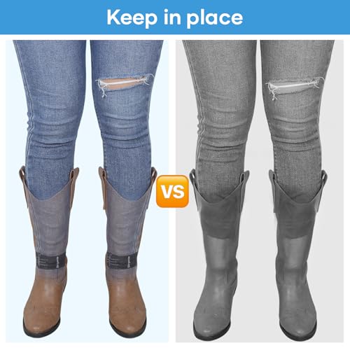Cowboy Boot Straps, Adjustable Elastic Pant Leg Straps for Biking, Fishing, Hiking, Wading etc. - color: Black-4pcs