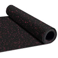 Heavy Duty Rubber Flooring Roll, 1/4" Thick EPDM Gym Rubber Mat, 6’ x 4’ Speckled Fitness Flooring for Home Gym & Garage, Non-Slip Exercise Equipment Floor Mat, Noise Reducing, Black with Red Flecks - size: 6'×4'