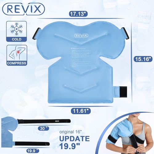 REVIX Shoulder Ice Pack for Rotator Cuff Cold Therapy, Arm Gel Ice Pack for Injuries Reusable, Flexible Cold Compression Wrap for Post-Workout Recovery, Fatigue and Shoulder Discomfort, Blue - size: Standard, style: Blue