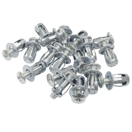 Hollow Wall Anchors, M6x25 (M6 x 1"), 20 Pack | Heavy Duty Cavity Fixing Anchors, Secure Fixings for Thin Walls, Aluminium Cladding Sheet, Steel Pipe/Iron Sheet - size: M6 x 1"