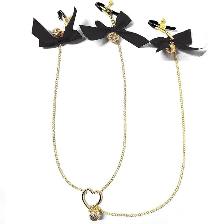 Nipple Clamps with Choker Set Adjustable Barbell Ring Bar Nipple Rings Body for Women,Non Piercing for Women Sexy Nipple Toys for Pressure for Adults Sweater FpT25q