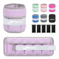 Adjustable Ankle Weights 1-3/4/5/6/8/10/20 LBS Pair with Removable Sandbags for Women & Men - color: light purple, size: 8lbs Pair (4lb Each Weight)