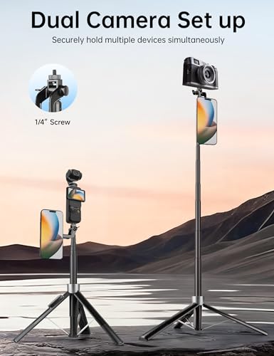 70" Magnetic Phone Tripod, Selfie Stick Tripod for iPhone MagSafe & Camera with Rechargeable Remote & 2 in 1 Magnetic Holder, 360° Rotatable Portable Cell Phone Stand for Travel Vlog Video Recording - color: Black, size: 70 inch