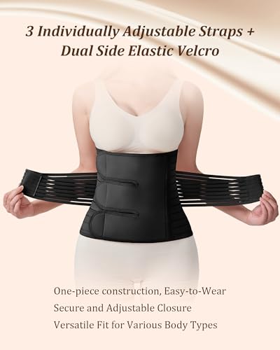 Postpartum Belly Band for Women: Adjustable Compression Wrap for Abdominal & Waist Support C-Section & Vaginal Birth Recovery Black M - color: Black, size: M (Belly 30.5"–37.5")